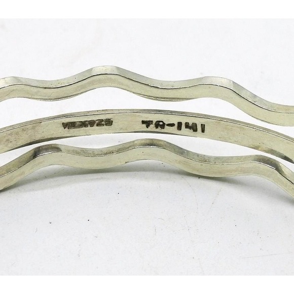 Vintage Taxco Mexico Sterling Silver  3-piece Bangle Bracelet, signed TA-141. - Picture 10 of 16